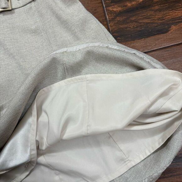 White House Black Market Women's Dress Beige A-line Belt Sleeveless Size 8 - Picture 8 of 10